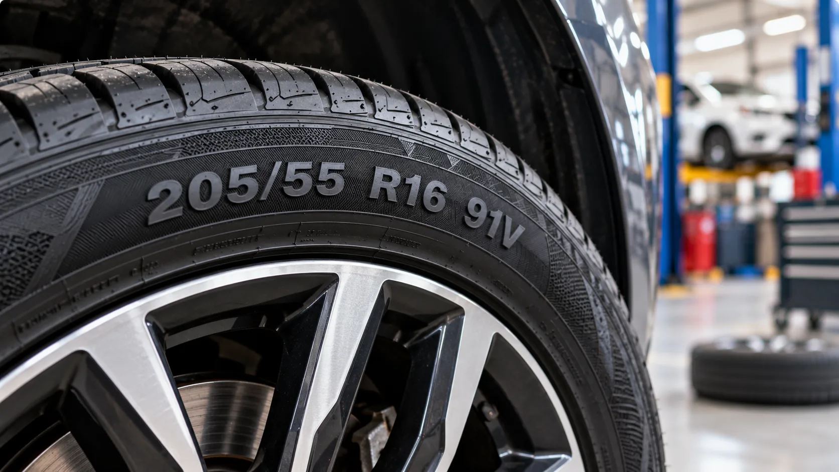 اعداد روی لاستیک و معنی سایز 205/55 R16 91V