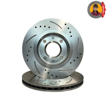 دیسک ترمز جلو پژو 405 سوراخ دار شیاردار آسمکو ASMCO
