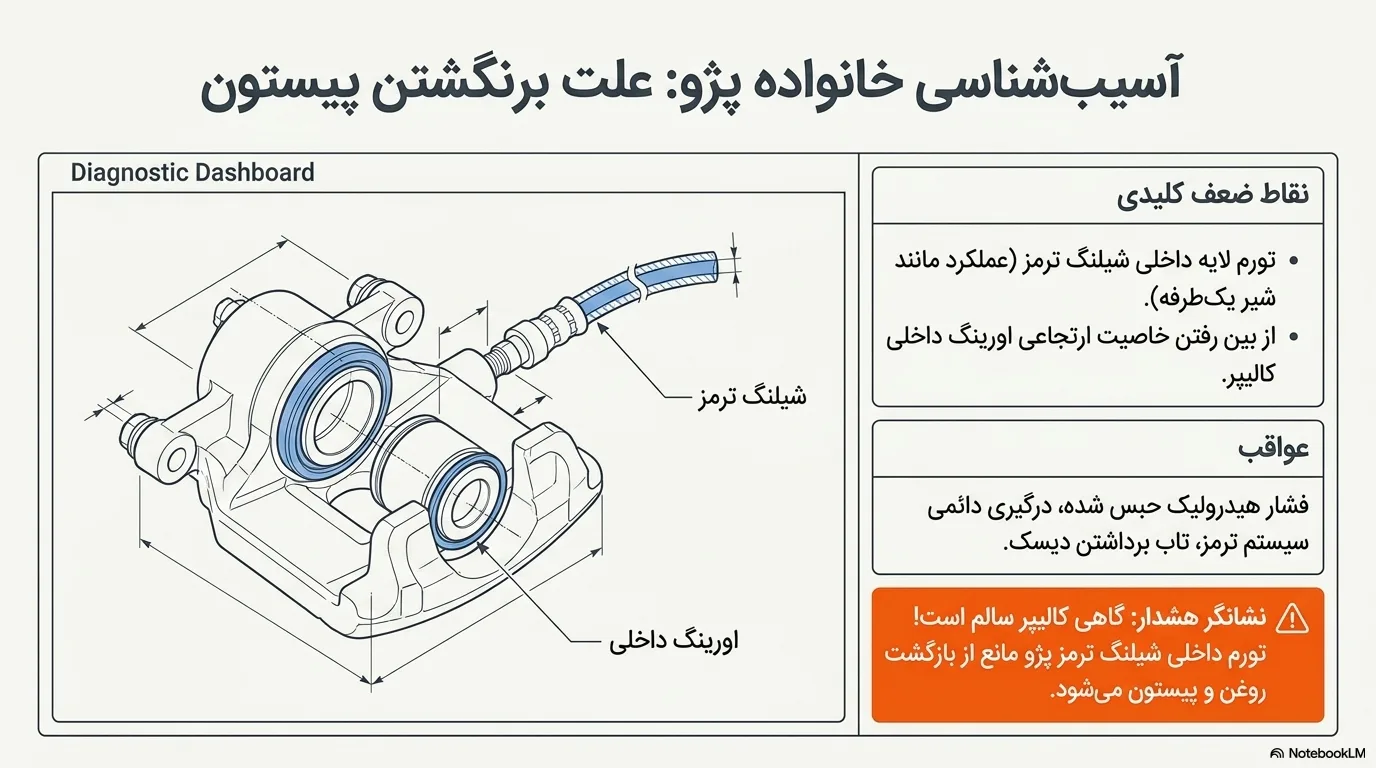 علت برنگشتن پیستون ترمز پژو