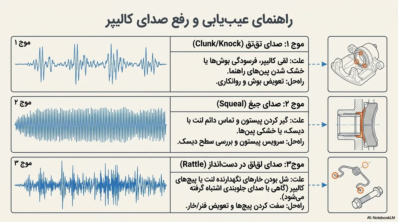 رفع صدای کالیپر ترمز