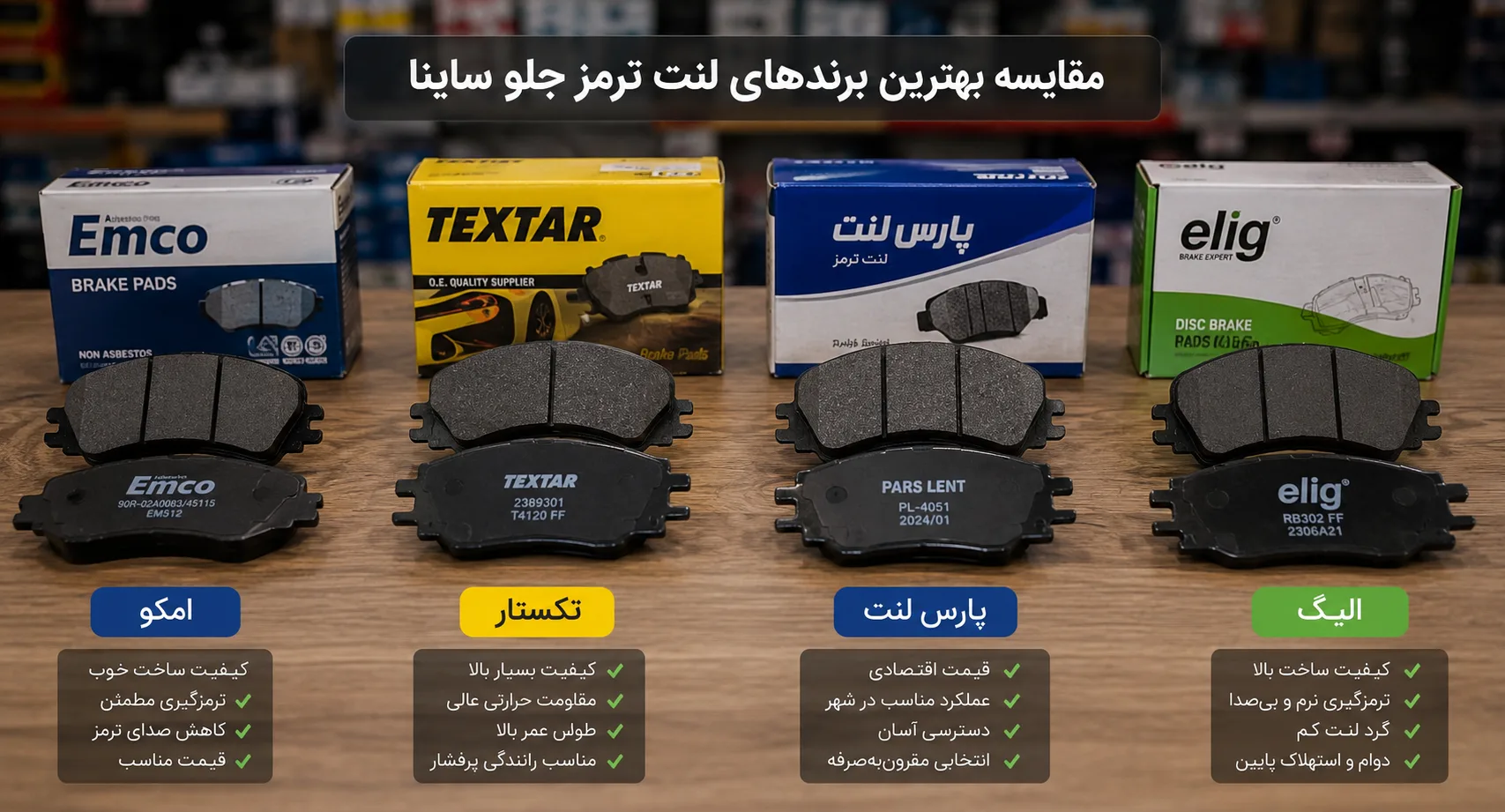 بهترین برندهای لنت ترمز ساینا