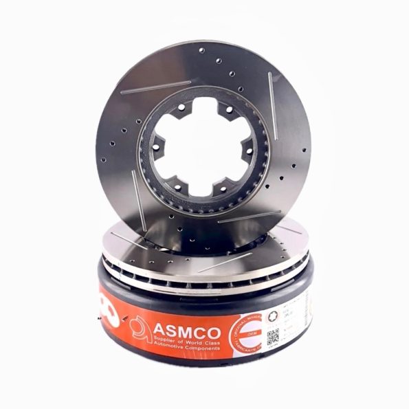 دیسک ترمز جلو نیسان سرانزا سوراخ دار شیار دار خنک شونده آسمکو ASMCO